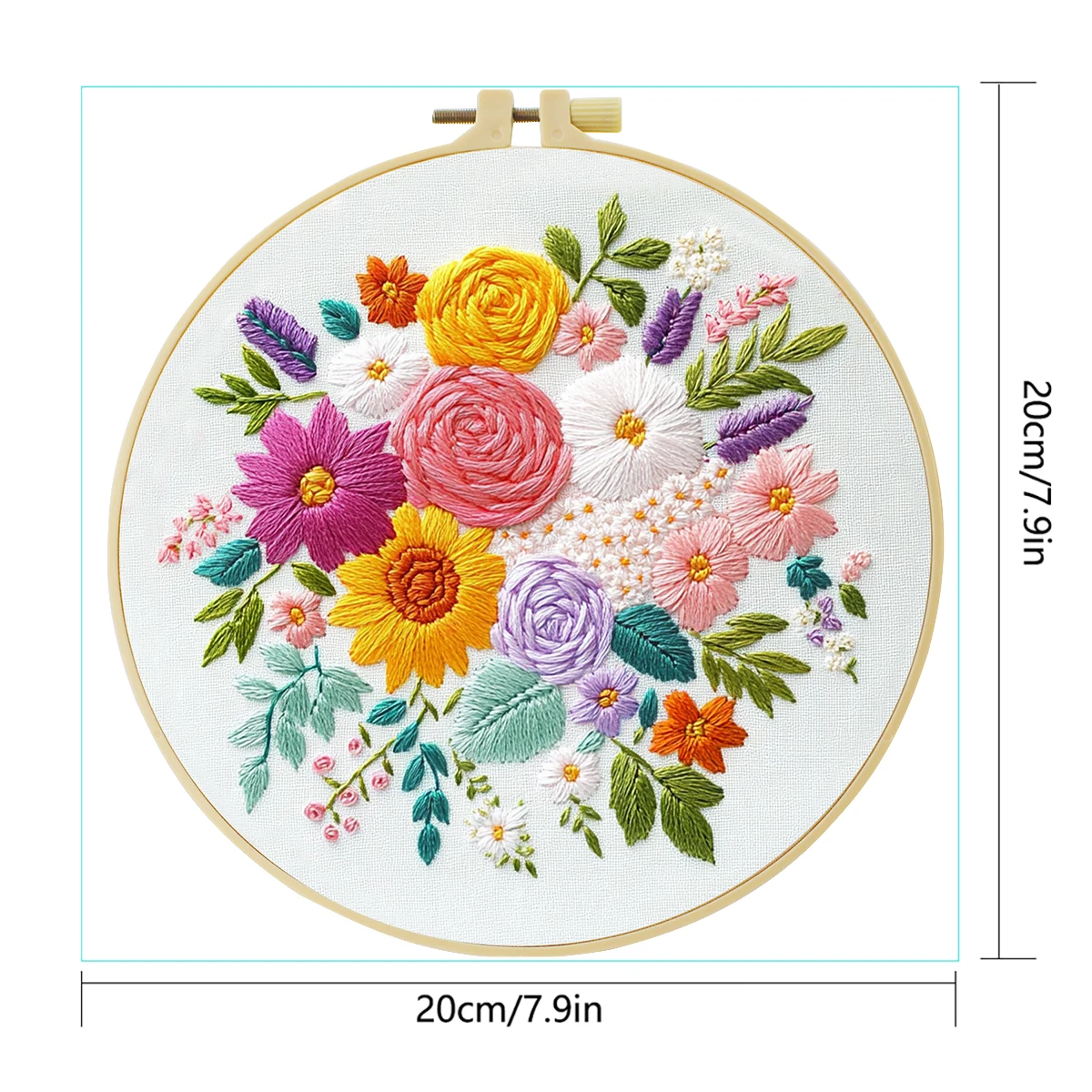 Starter-Set mit Blumenstickerei, DIY-Kreuzstich-Set für Anfänger, bedruckt, Nähen, Kunst, Handwerk, Malerei, Heimdekoration, Nadelkunst – Detail 2