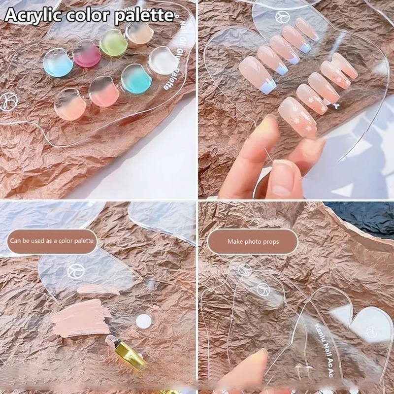 Nails Art Acrylic Transparent Showing Shelf Setting Irregular Acrylic Color Palettes Multifunction Display Board Tools