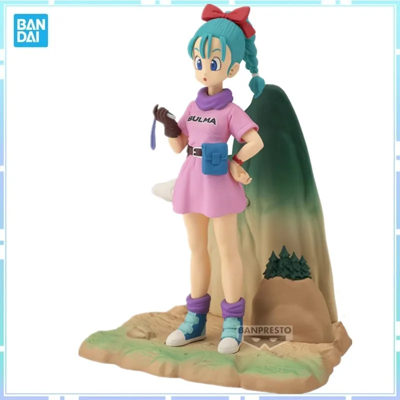 

Bandai Original Banpresto Anime Dragon Ball History Box Bulma PVC Action Figure Collectible Model Toy Gifts