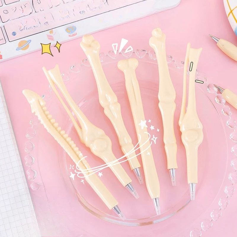 

5 шт. забавная шариковая ручка в форме кости, креативная новинка, черные чернила для письма, уникальные канцелярские принадлежности, подарок, офисные школьные принадлежности