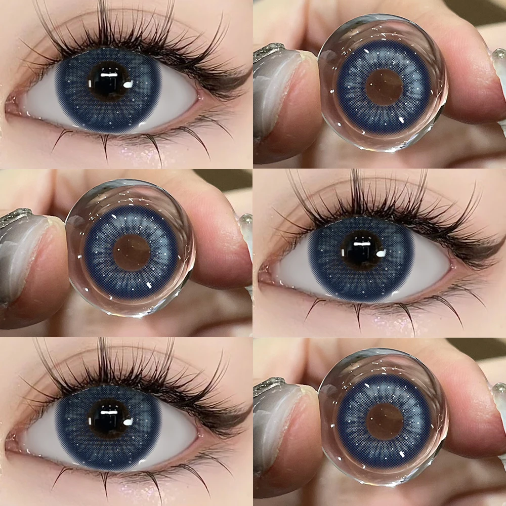 UYAAI Farbkontakt-Make-up, blaue Linse, farbige Schüler für jährliche Gebrauchte Schönheit, Augen, blaue Linse, Frau, Make-up, Kontakte, Colorcon, Cosplay – Detail 8