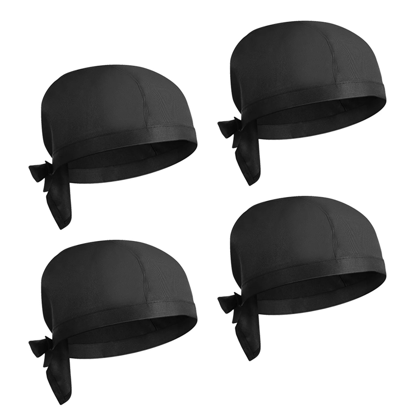4 pezzi turbante bandana cappelli flessibile cuoco uniforme cappello cucine cappello per uomo donna cotone nero cucina ristorante uniforme