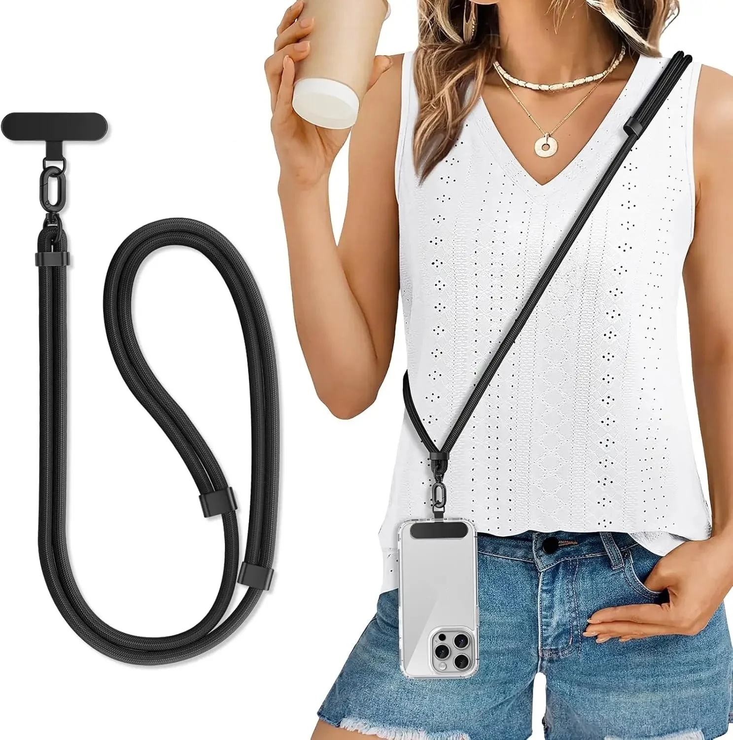Adjustable Woven Cell Phone Lanyard description 4