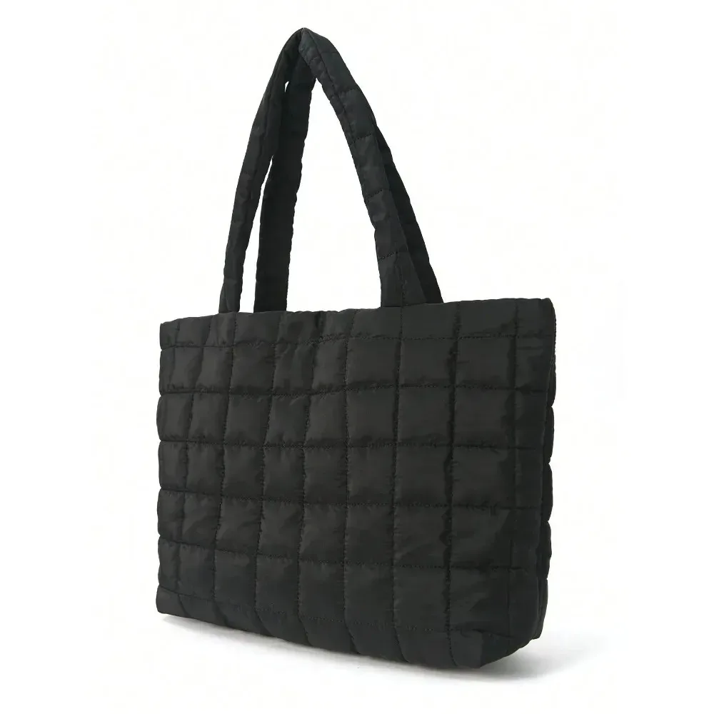 1 Pc Minimalist Quilted Puffy Tote Bag, Large Capacity Crossbody Bag, Trendy Padded Shoulder Bag For Women For Daily Commute image 6