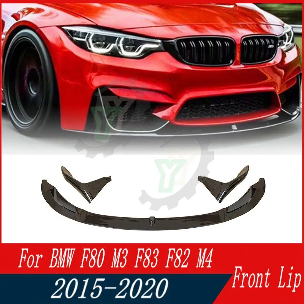 

4PCS Car Front Bumper Lip Spoiler Splitter Diffuser Detachable Body Kit Cover Guard For BMW F80 M3 F83 F82 M4 2015 16 2017-2020