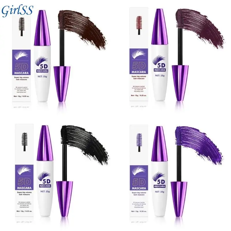 Rímel fibra seda 5D para volume e ondulação elegantes com aplicação sem esforço Rímel à prova manchas para mulheres
