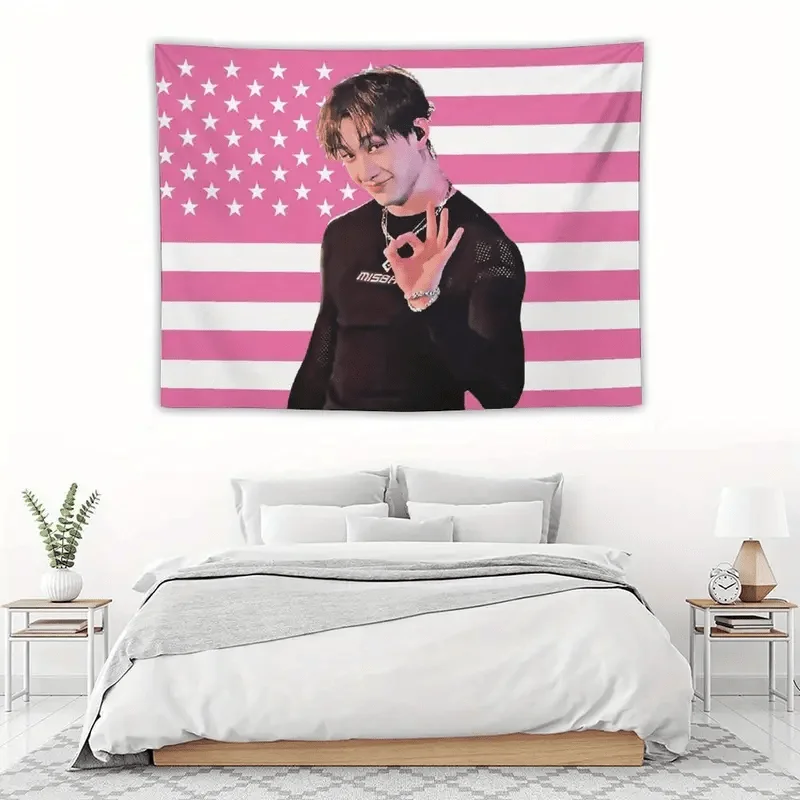 Korean Tuan Love Bean Pink American Flag Tapestry Supporting Background Cloth Star chasing Decoration Room Decoration