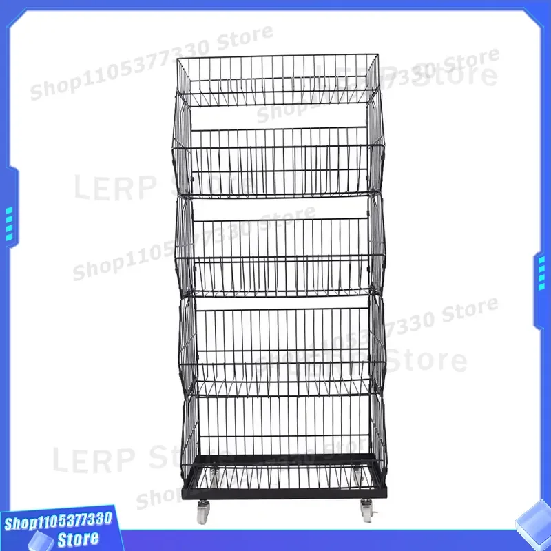 5 Tier Stackable Wire Bread Basket Removable Storage Bin for Kitchen Countertop Food Organizer Rack Durable Metal Dump