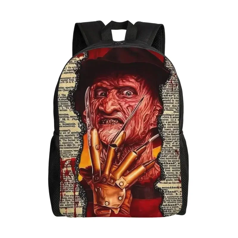 Mochila de viaje de personajes de película de terror para hombres y mujeres, bolsa de libros para computadora portátil escolar, bolsas de día para estudiantes universitarios de película de Halloween