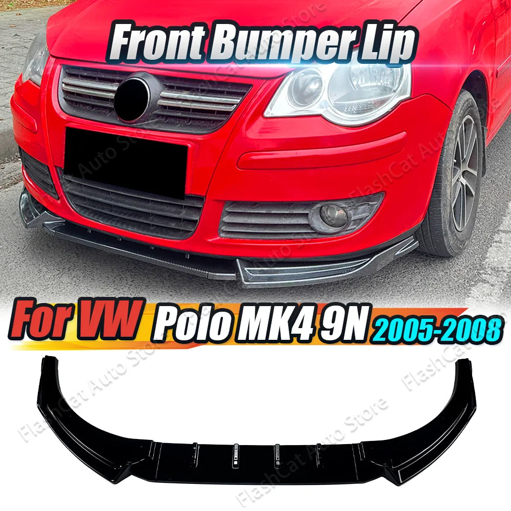

Carbon Look Lower Splitters Diffuseur Body Kits For Volkswage POLO MK4 9N 2005 2006 2007 2008 Car Front Bumper Diffuser Spoiler