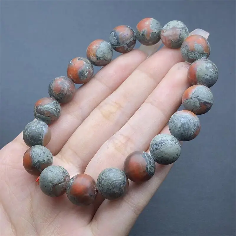 11MM Natural Nanhong Agate Bracelet String Charms Handmade Fortune Energy Bangle Mineral Woman Amulet Jewelry Gift 1PCS