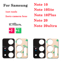 2sets NEW For Samsung Galaxy Note 10 20 lite plus ultra Back Camera Glass Lens + Sticker