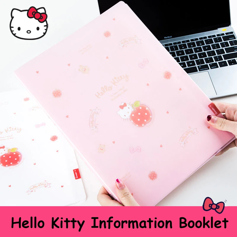 

Sanrio Kawaii Hello Kitty студенческие канцелярские товары Мультяшные тестовые бумажные папки информация Книга A4 многослойная папка для хранения