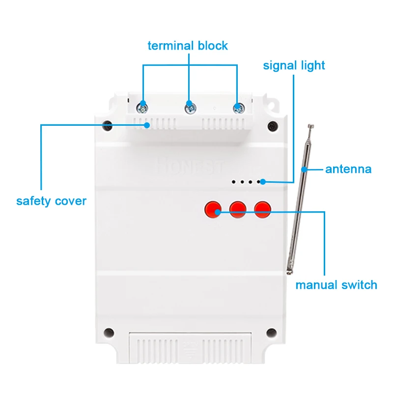 Long distance3000m 315mhz433mhz 380V65A AC contactor Three-phase wireless remote power control water pump remote control switch