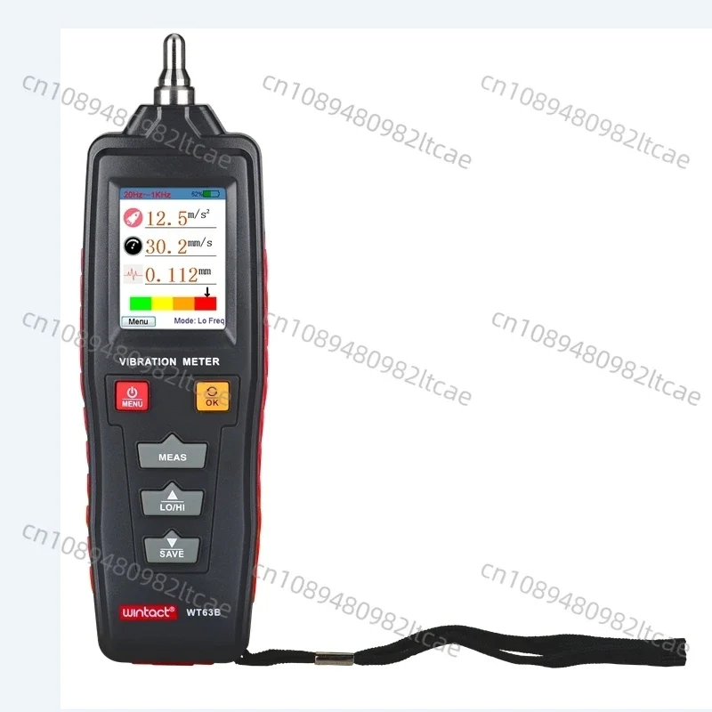 Wintact Vibration Analyzer Digital Vibration Meter Handheld Vibration Monitor Color Display Mechanical Equipment Test Probe