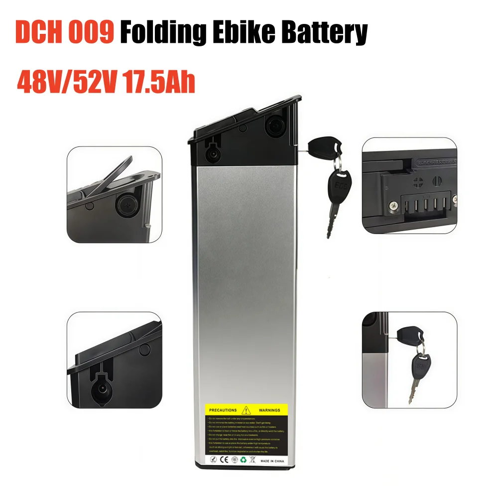 For Engwe EP-2 Pro Engine X Engine Pro Foldable Bike Battery 48V 17.5Ah 16Ah Replacement Battery MATE X Ginghma R7 Pro DCH 009