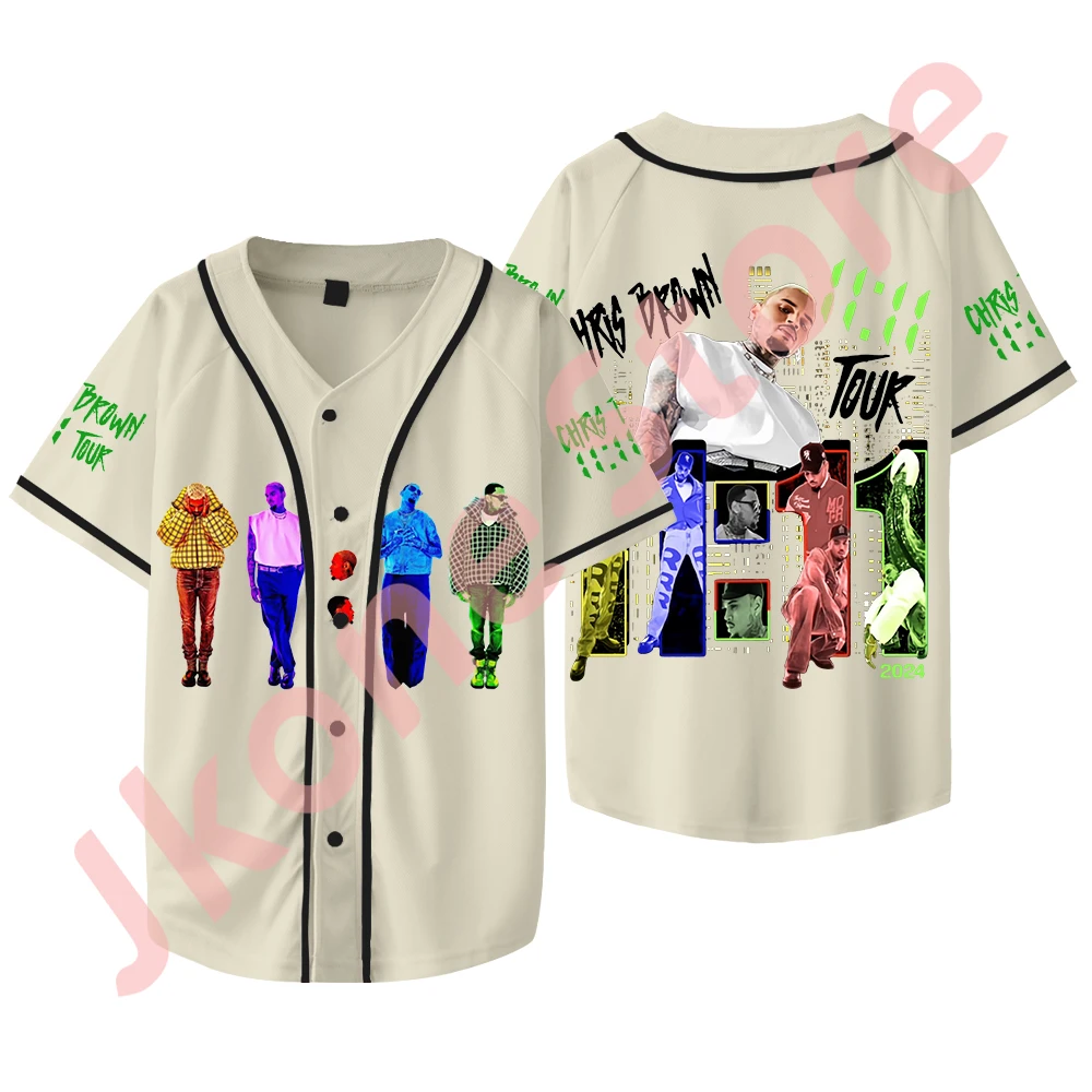 Chris Brown 11 Tour Merch Jersey T-shirts Rapper New Logo Baseball Jacket Summer Women Men Fashion HipHop Short Sleeve Tee