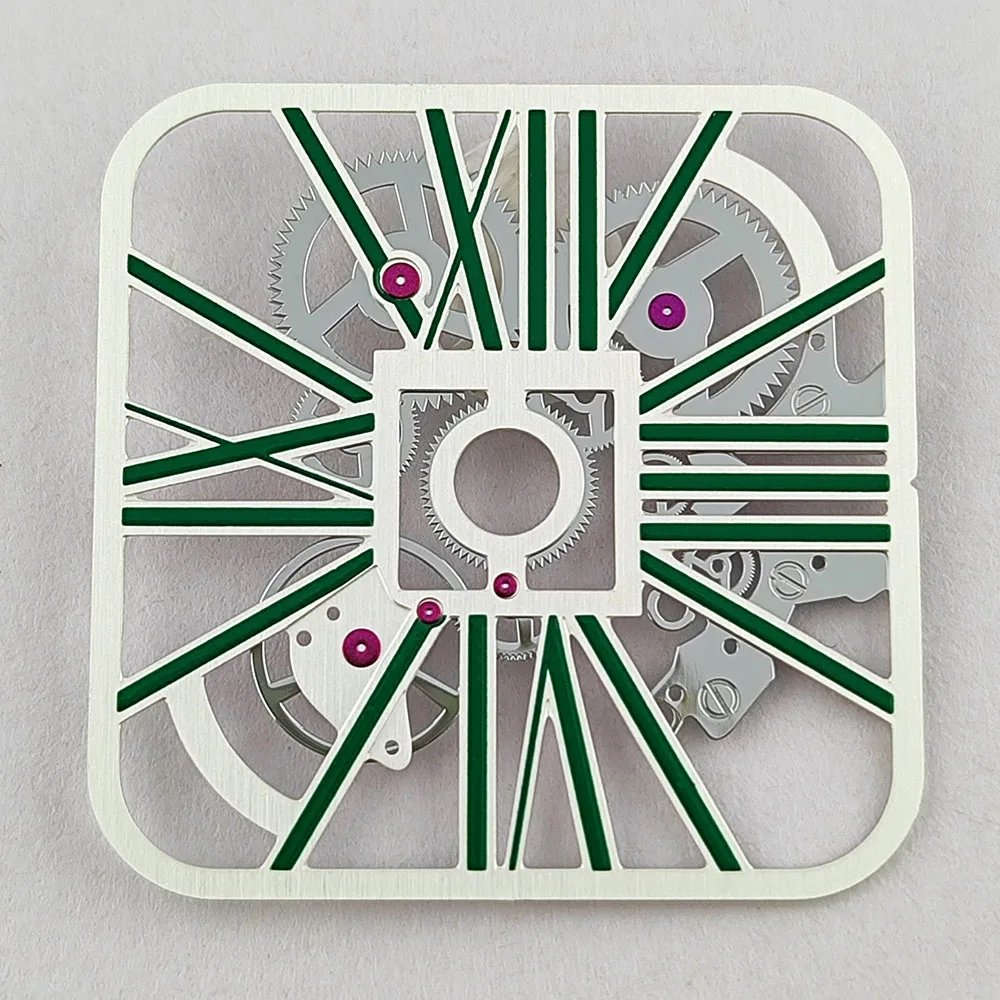 새로운 스퀘어 다이얼 NH70 중공 다이얼 27mm 다이얼 NH70NH72 무브먼트 시계 액세서리에 적합