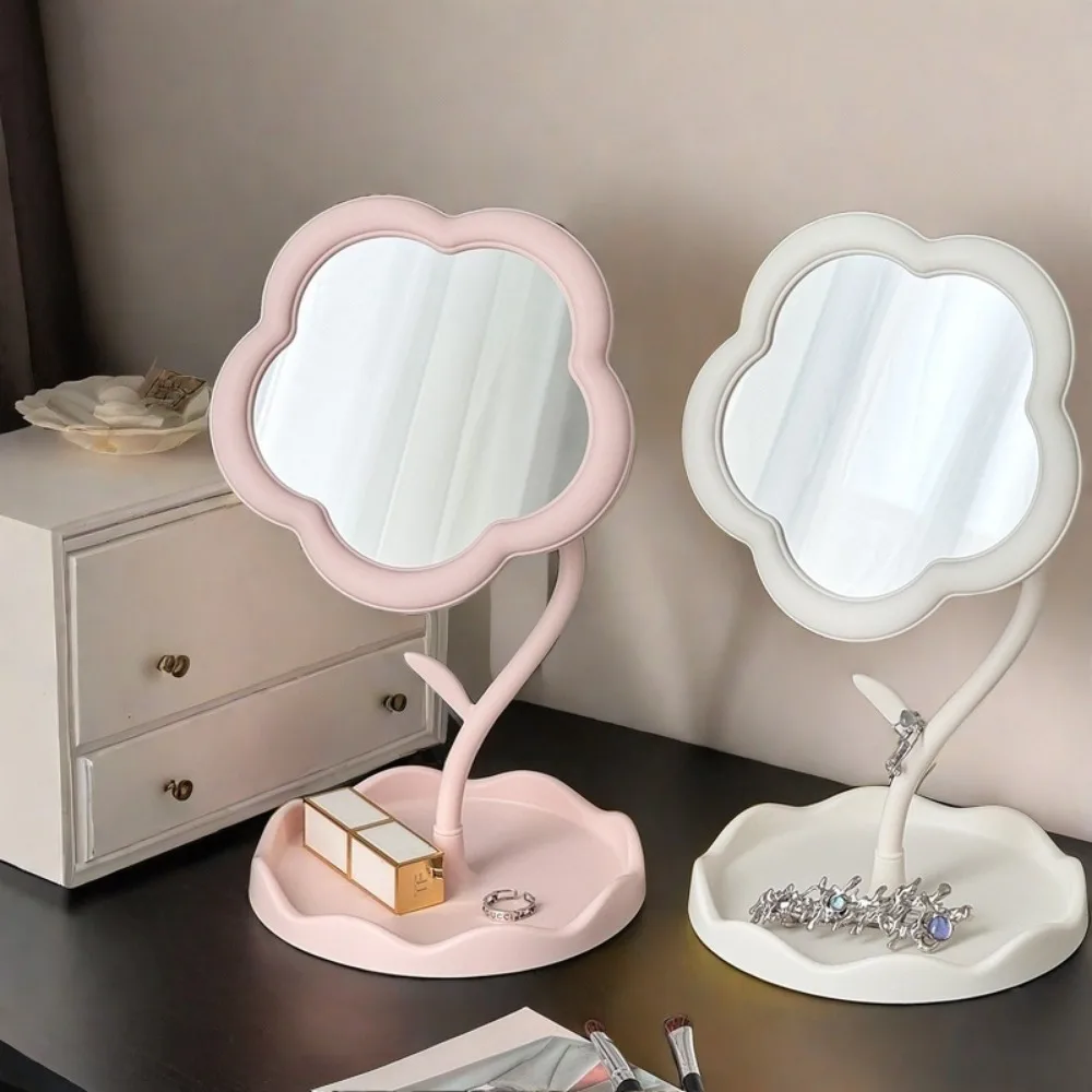 1pc Charming Sunflower Makeup Mirror with Storage Tray - 360° Swivelling,Adjustable Vanity Mirror Perfect for Bedroom Decoration
