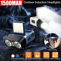 Ultra Bright Headlamps Smart Sensor Headlight 1500mAh Rechargeable Hat Clip Light Portable Head Torch Fishing Camping Flashlight