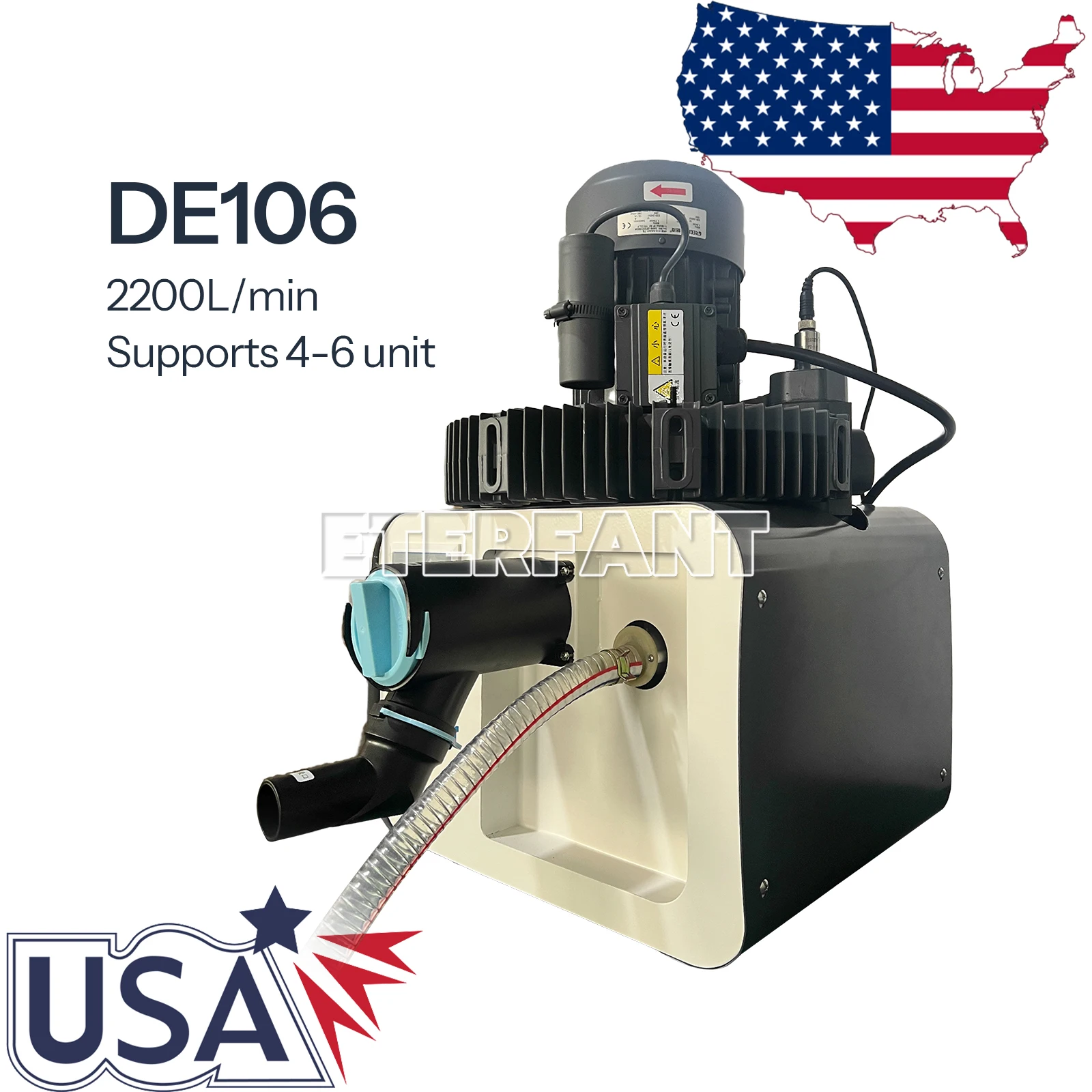 

ETERFANT Dental Electric Suction Machine Vacuum Pump System DE106 2200L/min,Variable Frequency Suction Machine, Semi-Dry Type