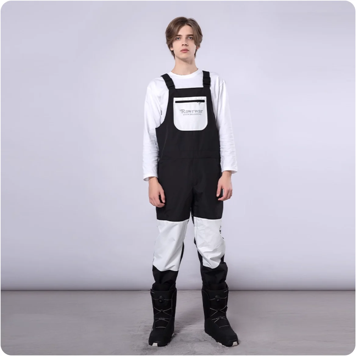 RAWRWAR Calça térmica slim fit com babador de esqui para homens e mulheres 2025 à prova d'água à prova de vento com suspensórios equipamento para clima frio