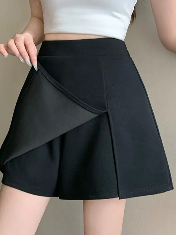

plus Size Women's Sweet And Spicy Style A-Line Skirt High Waist Slimming Summer New Arrival Anti-Light Split Short Skirt