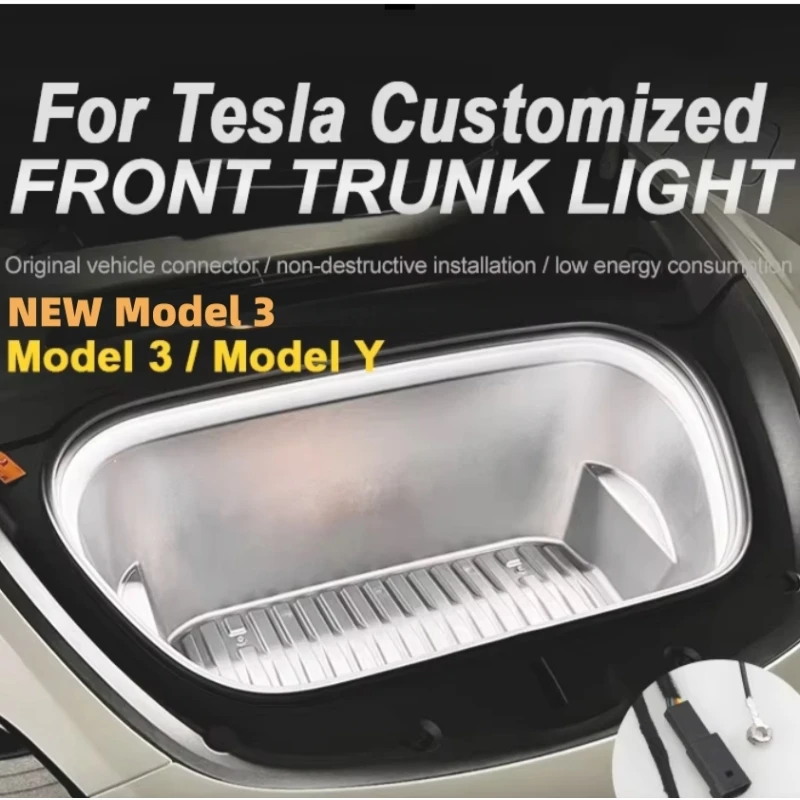 

Upgrade 12V Front Trunk Brighten LED Strip Waterproof Flexible DIY Flexible Front Rear Trunk Silicone Light For Tesla Model 3 Y