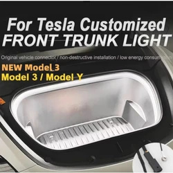 Tira LED para iluminar el maletero delantero, luz Flexible e impermeable de silicona para Tesla Model 3 Y, 12V, bricolaje