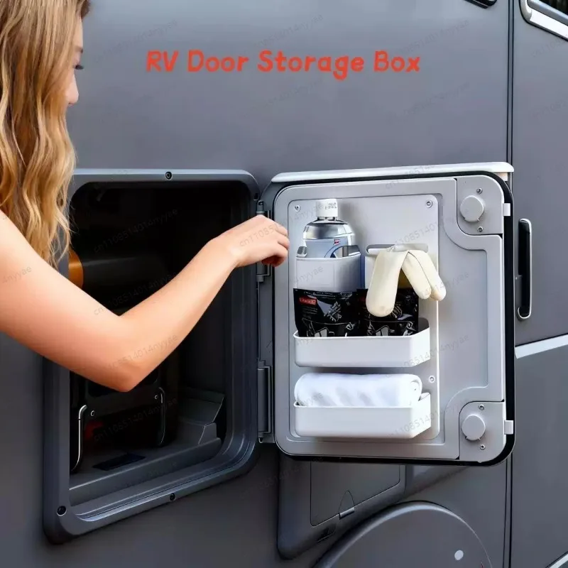 RV Toilet Compartment Door Storage Box, RV Side Door Storage Box, RV Compartment Door Storage