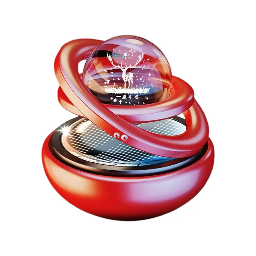 1 stücke Solar Aromatherapie Ornamente Auto Doppel Ausgesetzt Kristall Ball Rotierenden Aromatherapie Parfüm Ornamente Kreative Ornamente – Detail 3