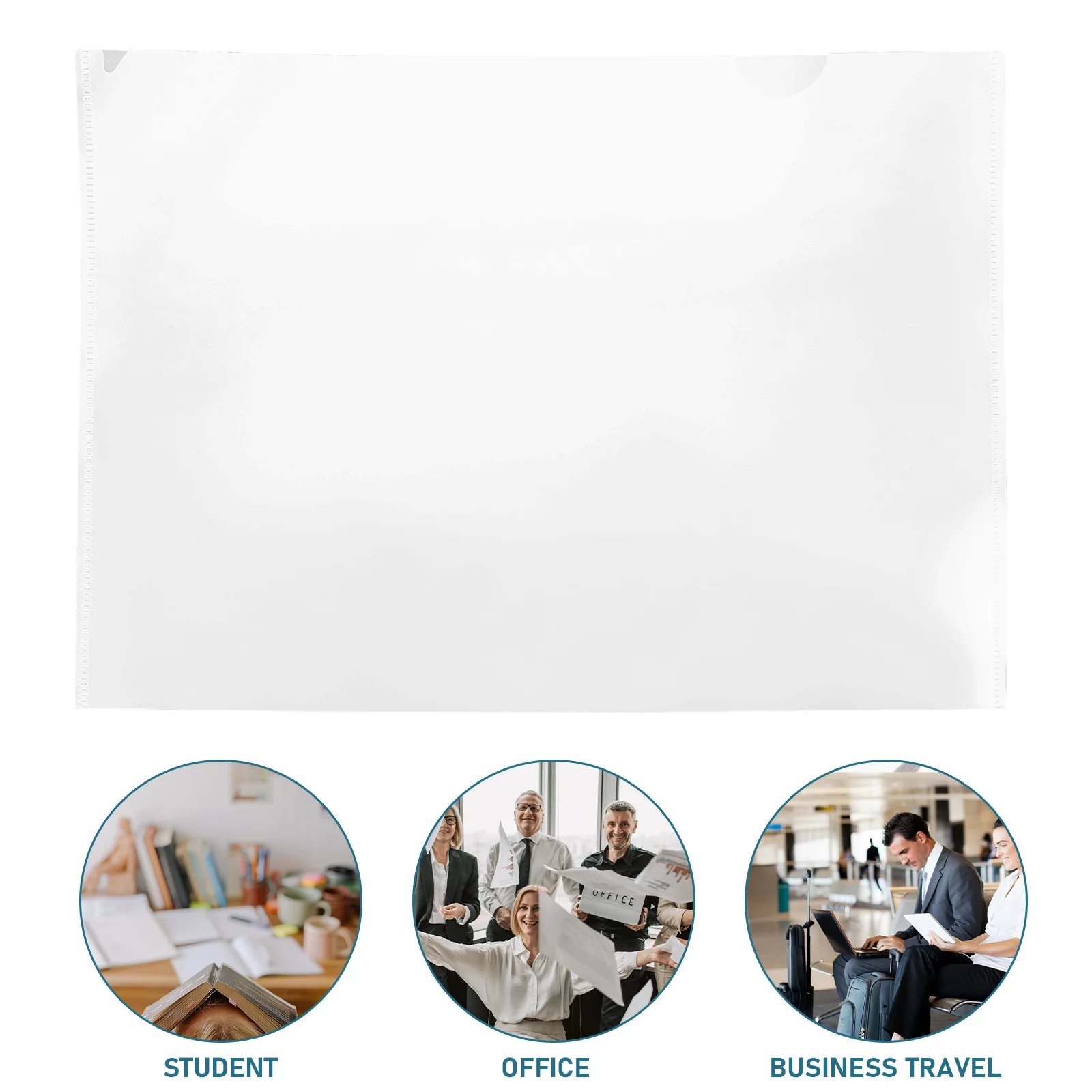 

10Pcs Transparent A4 Document Folder Lightweight Protective Paper Storage Organizer