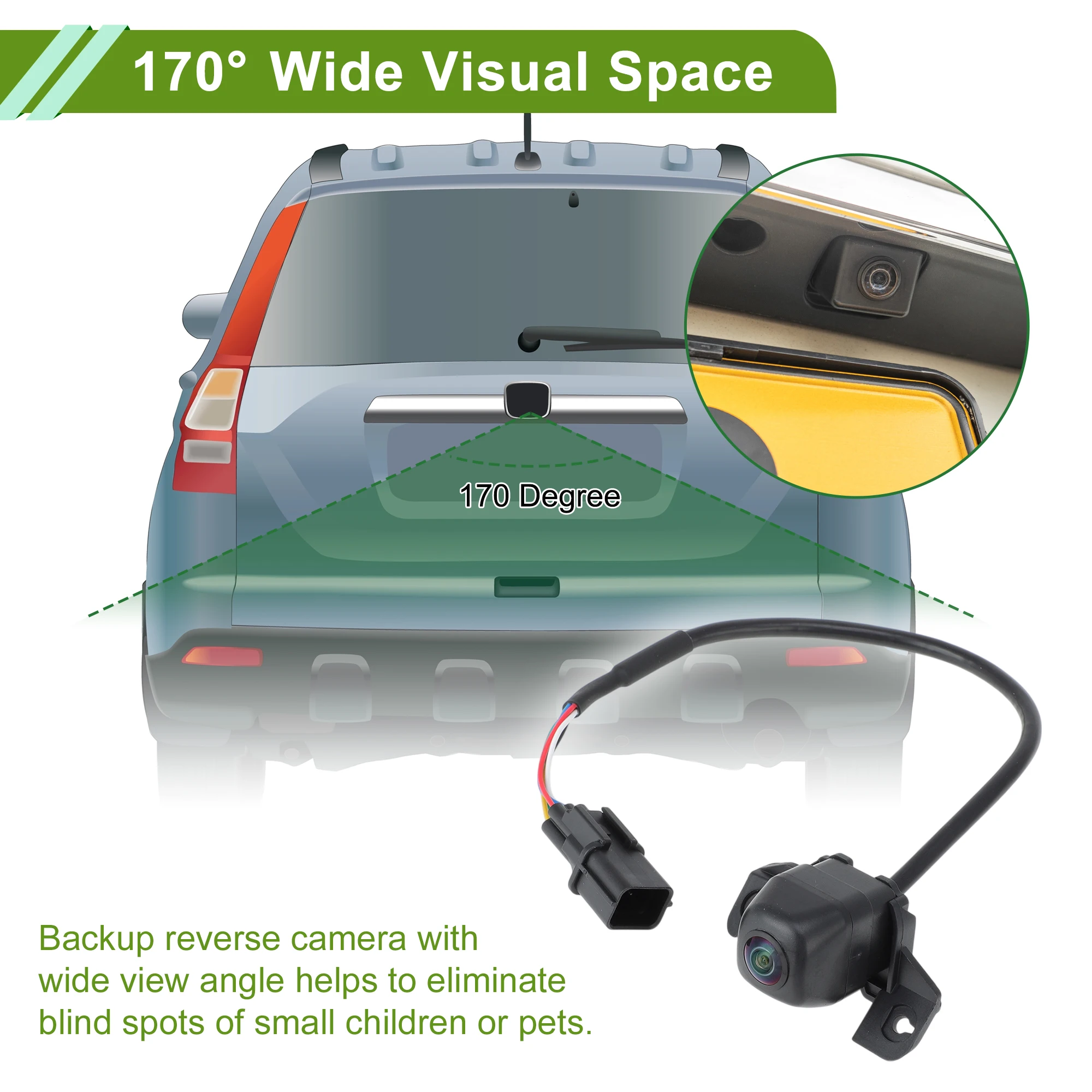 UXCELL Car Camera Rear View Backup Reverse Camera for Hyundai Santa Fe 2021-2023