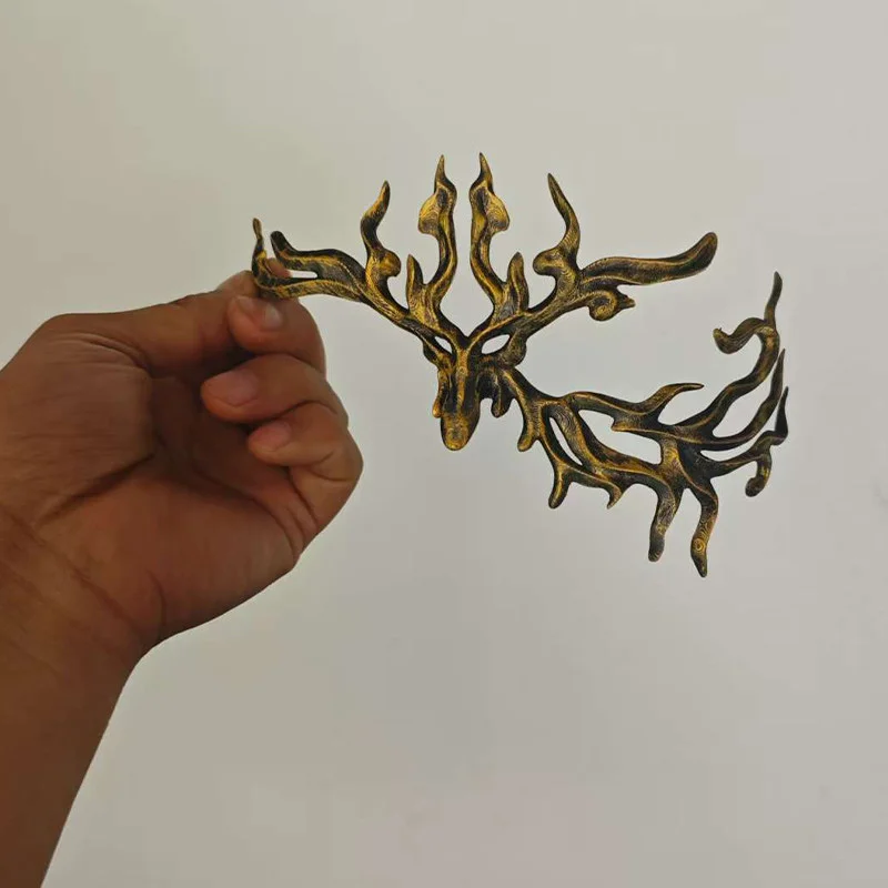 หน้ากากเรซิ่นครึ่งหน้าสไตล์เรโทรสำหรับผู้ใหญ่ สไตล์โบราณ นักรบ นักดาบ อุปกรณ์คอสเพลย์ ชายลึกลับ ฮาโลวีน งานรื่นเริง