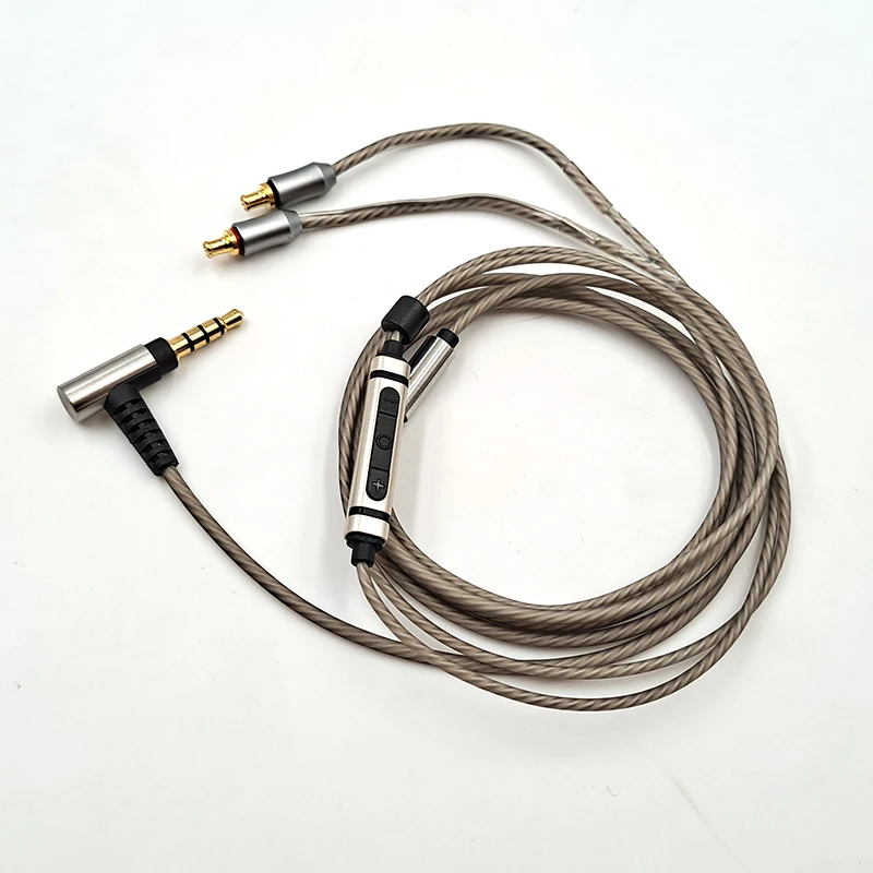 For Audio Technica ATH-LS200 LS300 LS400 E40 E50 E70 LS50 LS70 A2DC Earphone Replaceable 3.5mm Stereo Silver Plated Cable