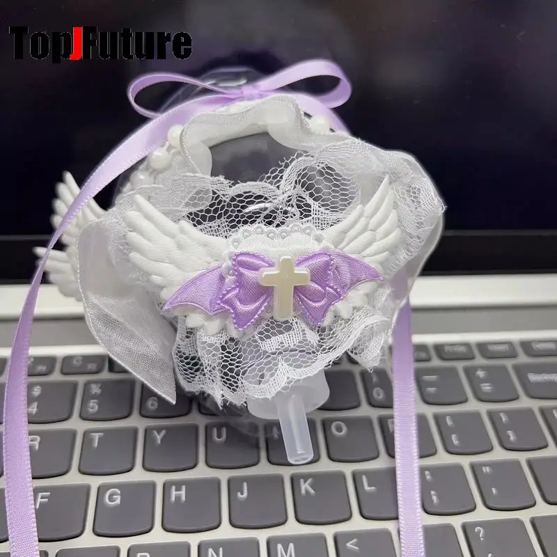 لوليتا المرأة Harajuku Steampunk Y2K الفتيات القوطية مقوس دانتيل جميل عبر الأكسجين قناع شفاف بولي كلوريد الفينيل أقنعة التنفس تأثيري لعبة