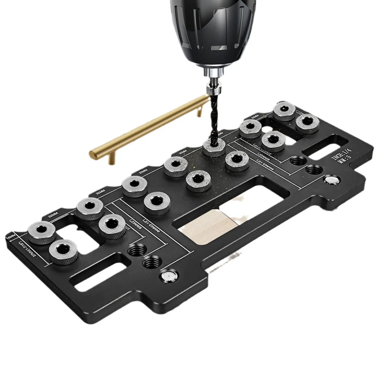 مقبض الملعب لكمة ثقب محدد الألومنيوم جيب ثقب الرقصة عدة الرف دبوس دليل الحفر تهزهز قالب الحفر ثقب مستقيم #5