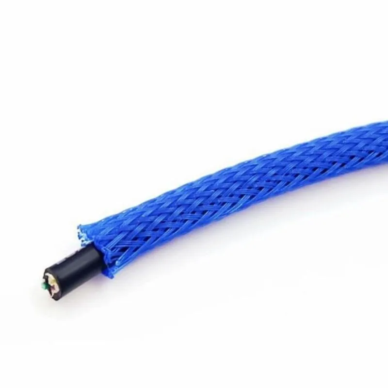 3MM 4MM 6MM 8MM 10MM 12MM 16MM Flat PET Sleeves Braided Expandable Cable Wire Snakeskin Sleeving Black Red Blue Green Yellow