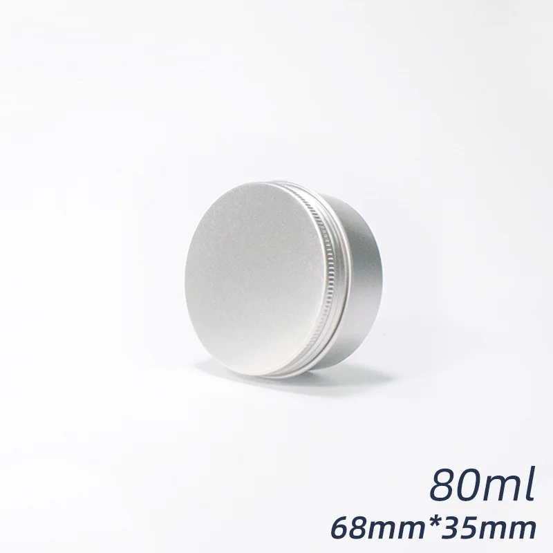 50pcs Cosmetics Aluminum Tin Jars Metal Container 80g Cylinder Makeup Face Cream Packing Skincare Empty Can Lip Balm Candle Jar