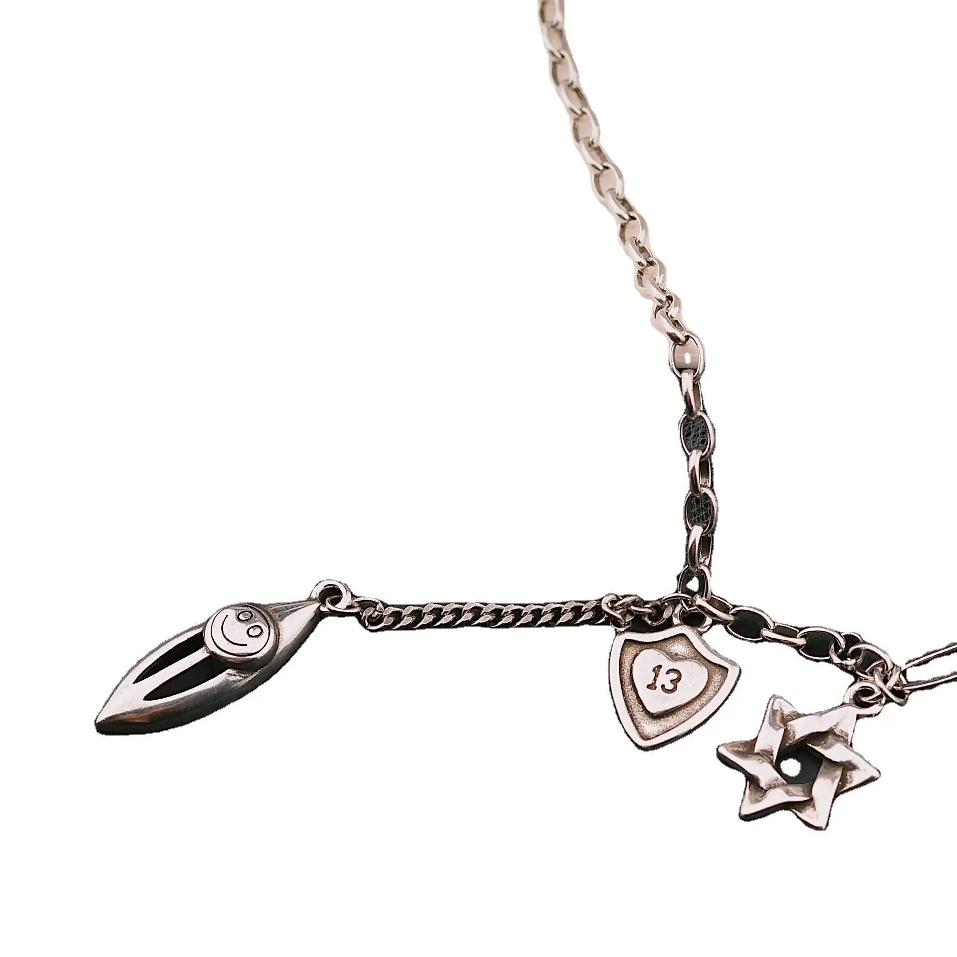 

David Star Pendant Necklace Smilling Face Women Jewelry Retro Israel Jewish Gift