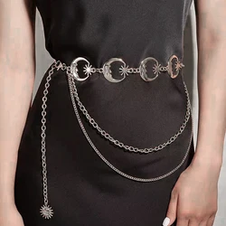 2023 New Body Chain Waist Chain Women's Fashion Sun Moon Metal Waist Chain Punk Spicy Girl Chain Accessories Belts Jewelry Gift