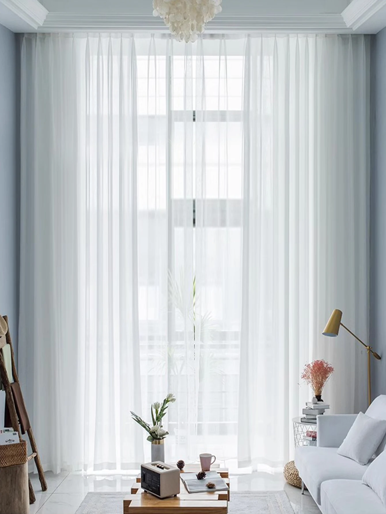 Vorhänge für die Küche, moderne Tüll-Voile-Organza-Vorhänge, Schattierung, solide weiße, transparente Vorhänge für Wohnzimmer-Dekoration, Fenster