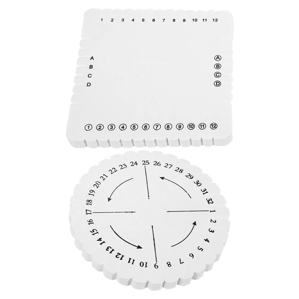 2Pcs User‑friendly EVA Braiding Board White 10 * 10 * 0.9cm Cord Weaving Tool Knotting Foam Plate Handmade Bracelet Production
