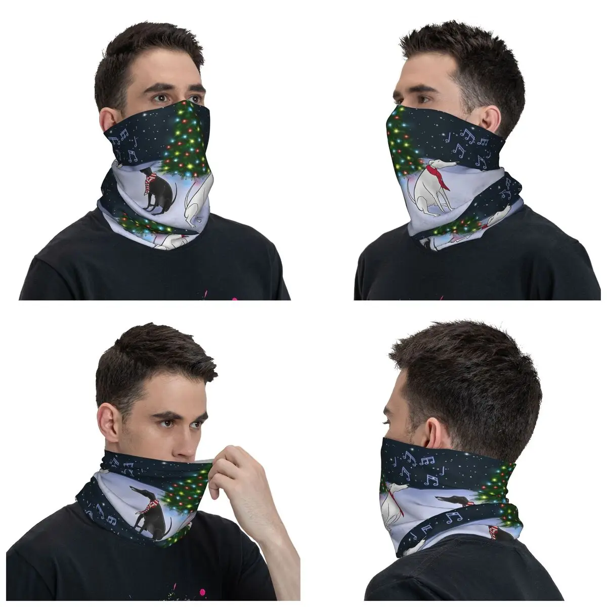 Greyhound Winter Headband Neck Warmer Women Men Hiking Camping Tube Scarf Whippet Sighthound Dog Face Bandana Gaiter