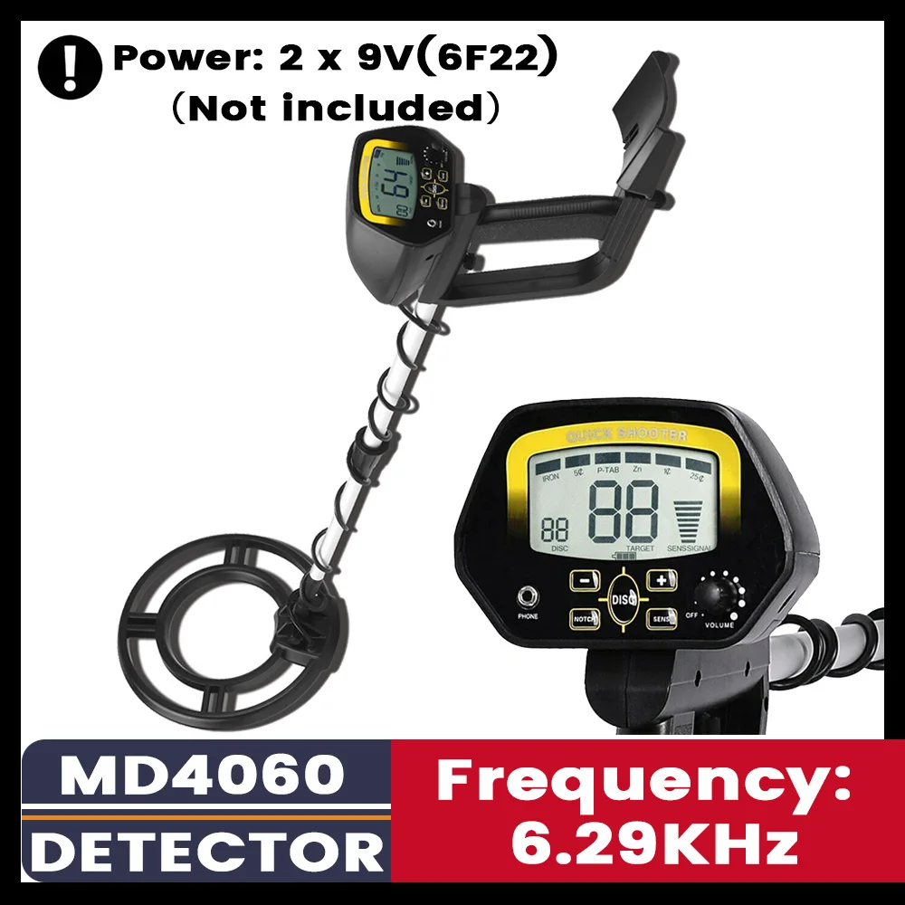 Профессиональный портативный подземный мини-металлоискатель MD4060, ручной детектор для охотников за сокровищами, металлодетектор с регулируемой длиной