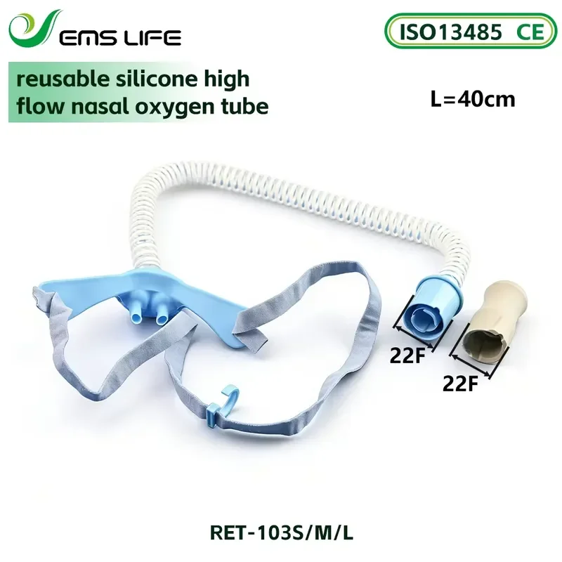 EMSLIFE High Flow Nasal Cannula for O2 Therapy Adult Size 40cm EOS Disinfecting CE Certified Class I