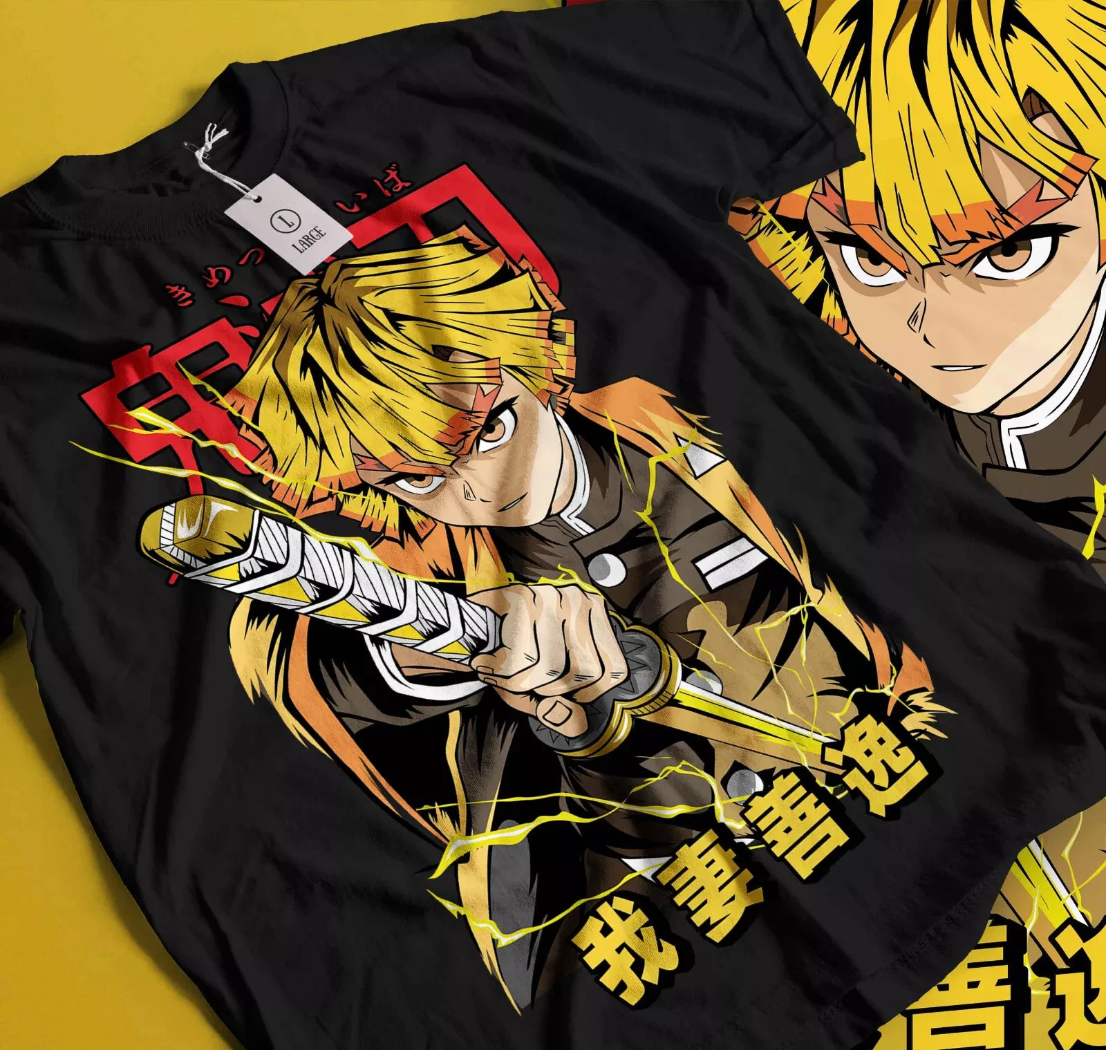 

Agatsuma Zenitsu Shirt Demon Slayer Kimetsu No Yaiba Anime T-shirt Short Sleeve Men Women Summer Crew Neck Cotton Tee