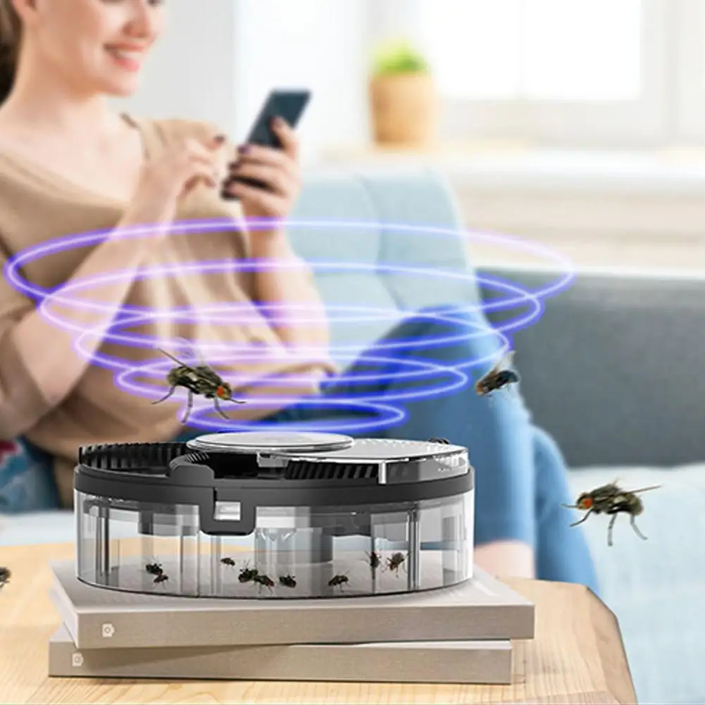 Automatic Rotation Electric Flytrap Quiet Removable Insect Pest Catcher Electric Flycatcher Killing Machine USB Rechargeable