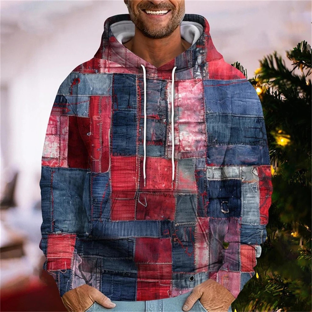 

Funny Cowboy Plaid Printed Mens Women Retro Hoodies Autumn Fashion Street Men Sweatshirts Casual Loose Men Clothing Tops Hoodies