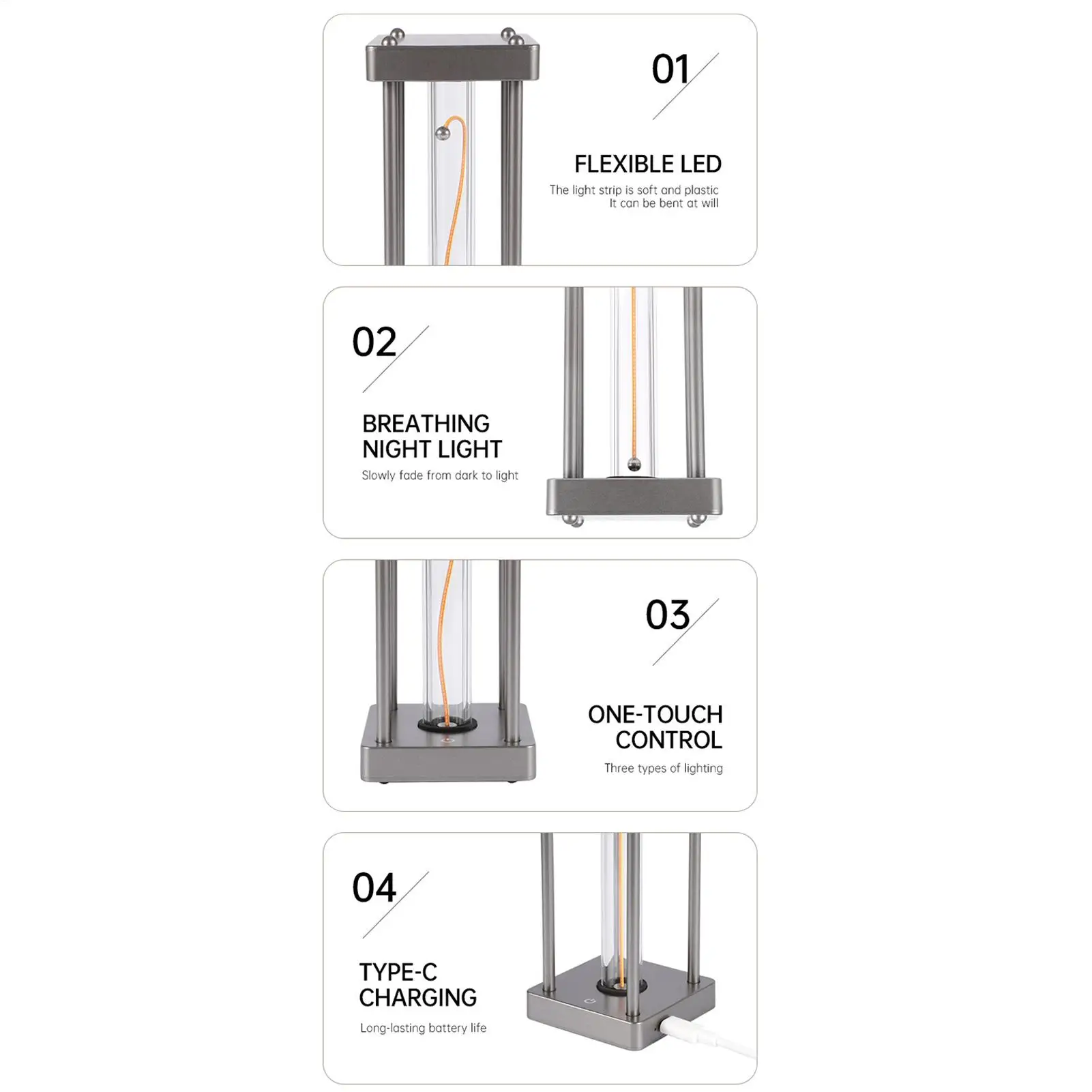 

Магнитная настольная лампа 500 мАч, креативная регулируемая перезаряжаемая лампа, магнитная настольная лампа для чтения, вечернее украшение для дома